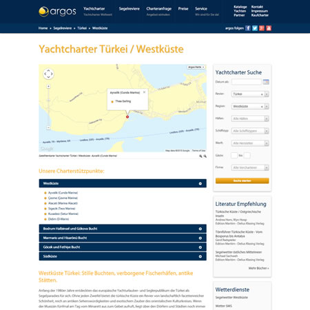 Argos Yachtcharter Website - Turkey