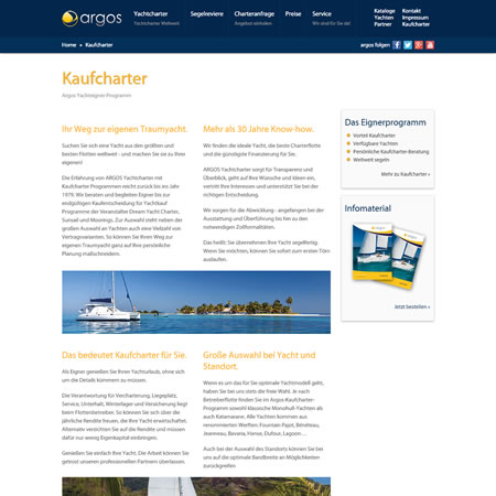 Argos Yachtcharter Website - How To Buy