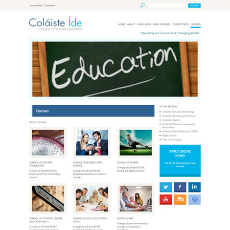 Colaiste Ide Website - Courses